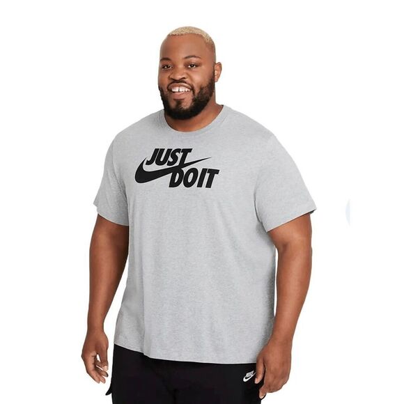 NIKE / NWT - Men's Sz XXL - "Just Do It" Short Sleeve T-Shirt in Heather Grey - Picture 7 of 13
